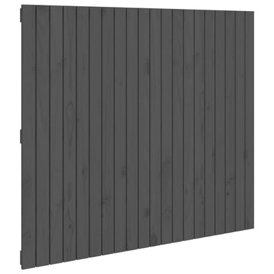 Sängynpääty seinälle harmaa 127,5x3x110 cm täysi mänty