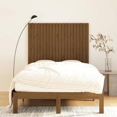 Sängynpääty seinälle hunajanruskea 127,5x3x110 cm täysi mänty