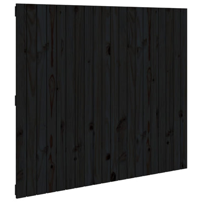 Sängynpääty seinälle musta 127,5x3x110 cm täysi mänty