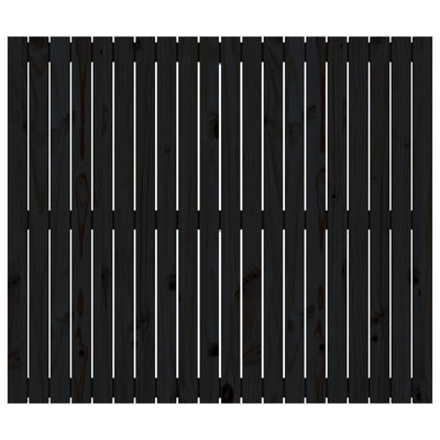 Sängynpääty seinälle musta 127,5x3x110 cm täysi mänty