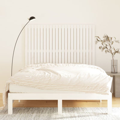 Sängynpääty seinälle valkoinen 146,5x3x110 cm täysi mänty