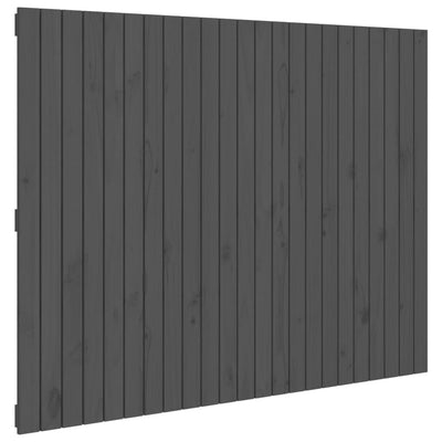 Sängynpääty seinälle harmaa 146,5x3x110 cm täysi mänty