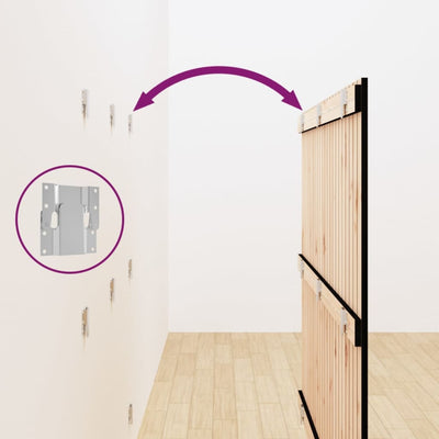 Musta sängynpääty seinälle Virvora 146,5x3x110cm (mänty)