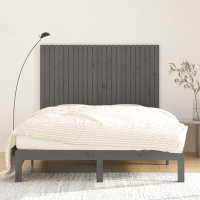 Sängynpääty seinälle harmaa 159,5x3x110 cm täysi mänty