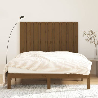 Sängynpääty seinälle hunajanruskea 159,5x3x110 cm täysi mänty