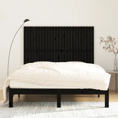 Sängynpääty seinälle musta 159,5x3x110 cm täysi mänty