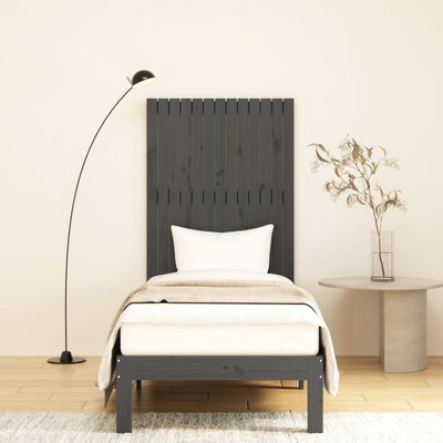Sängynpääty seinälle harmaa 82,5x3x110 cm täysi mänty