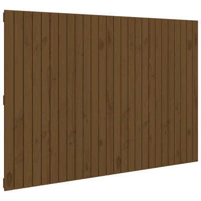 Sängynpääty seinälle hunajanruskea 166x3x110 cm täysi mänty