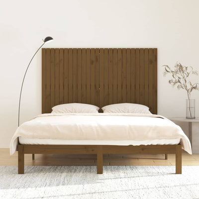 Sängynpääty seinälle hunajanruskea 166x3x110 cm täysi mänty