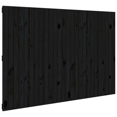 Sängynpääty seinälle musta 166x3x110 cm täysi mänty