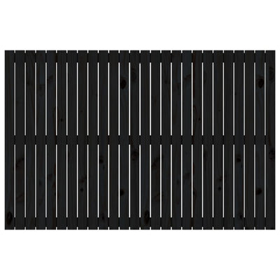 Sängynpääty seinälle musta 166x3x110 cm täysi mänty