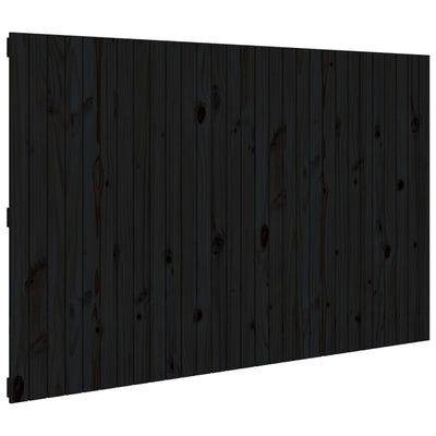 Sängynpääty seinälle musta 185x3x110 cm täysi mänty