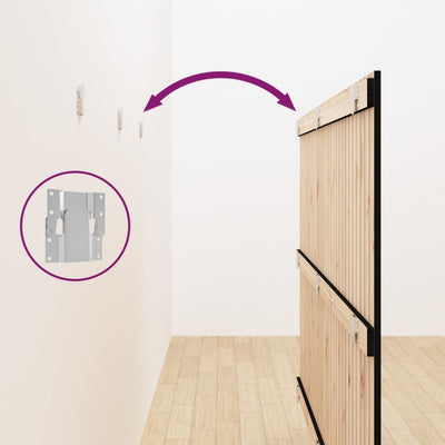 Musta sängynpääty seinälle Virvora 185x3x110cm (mänty)