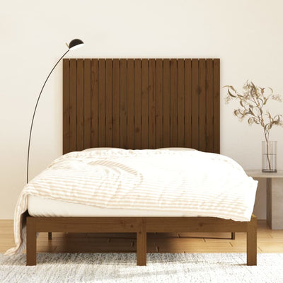 Sängynpääty seinälle hunajanruskea 140x3x110 cm täysi mänty