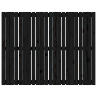 Sängynpääty seinälle musta 140x3x110 cm täysi mänty