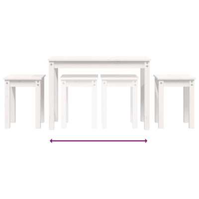 Valkoinen sarjapöydät Verlyn (3 kpl mänty)