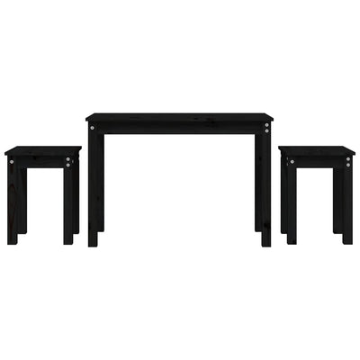 Musta sarjapöydät Verlyn (3 kpl mänty)