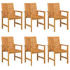 Ruskea puutarhan ruokatuolit Ervanie 59x62.5x89cm (6 pcs)