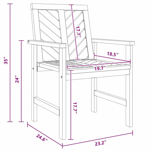Ruskea puutarhan ruokatuolit Yun 59x62.5x89cm (8 pcs)