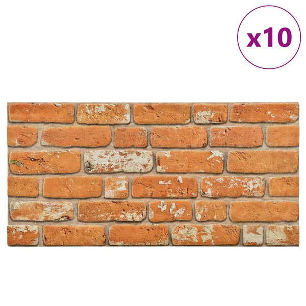 Seinäpaneelit 10 kpl 100 x 50 cm Tiili EPS vaahtomuovi