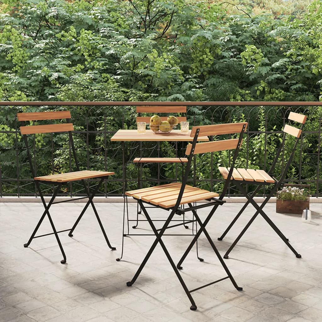 Taitettavat bistrotuolit Katea (4 kpl tiikki ja teräs)