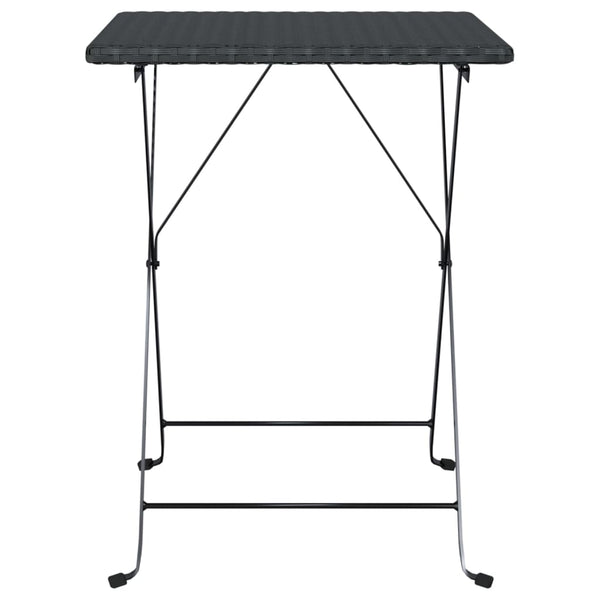 Taitettava bistropöytä musta 55x54x71 cm polyrottinki