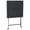 Taitettava bistropöytä musta 55x54x71 cm polyrottinki
