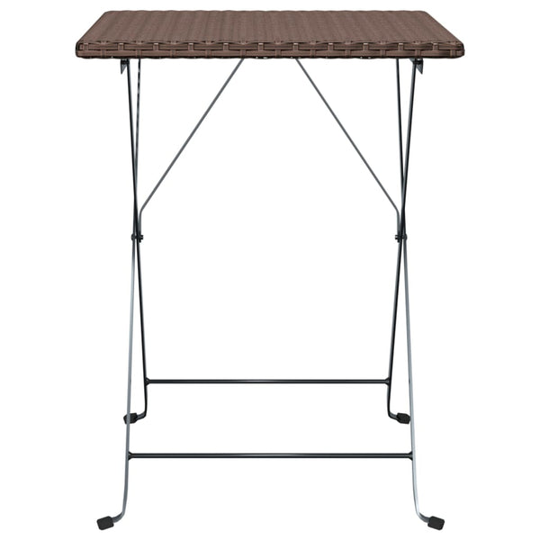 Taitettava bistropöytä ruskea 55x54x71 cm polyrottinki