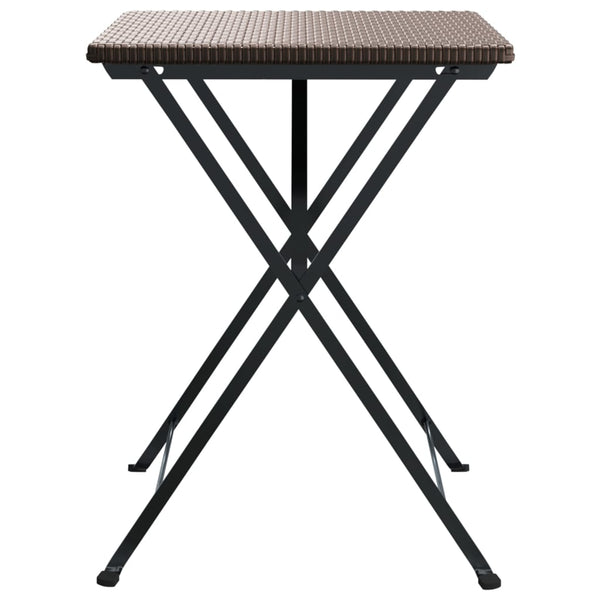 Taitettava bistropöytä ruskea 55x54x71 cm polyrottinki