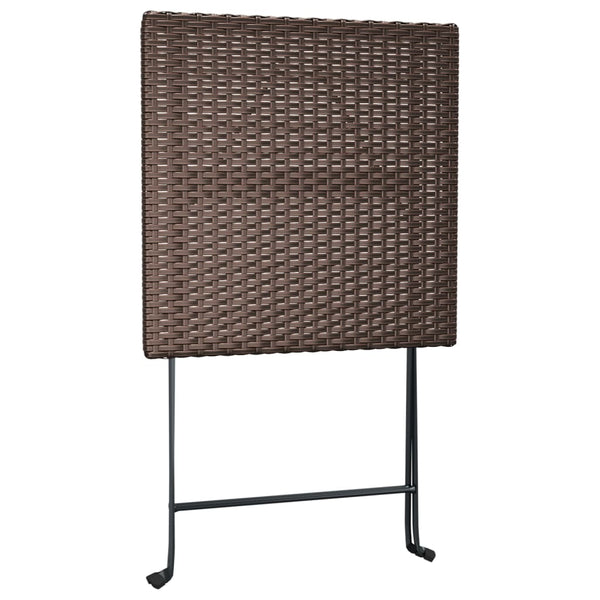 Taitettava bistropöytä ruskea 55x54x71 cm polyrottinki