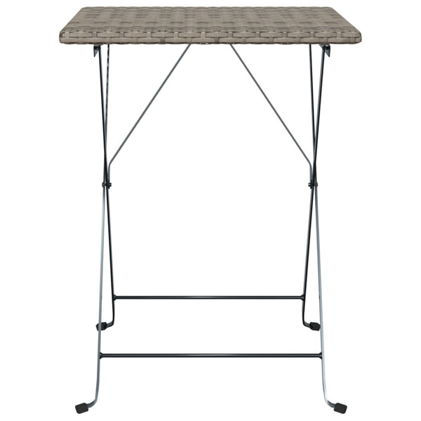 Taitettava bistropöytä harmaa 55x54x71 cm polyrottinki