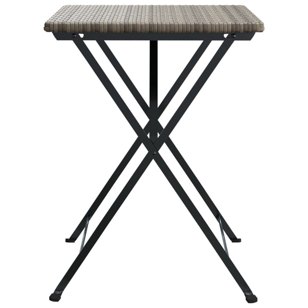 Taitettava bistropöytä harmaa 55x54x71 cm polyrottinki
