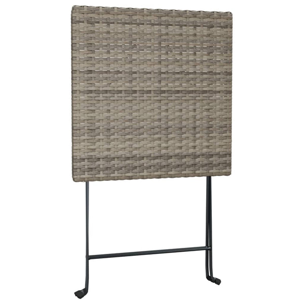 Taitettava bistropöytä harmaa 55x54x71 cm polyrottinki