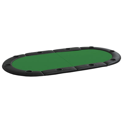 10 pelaajan kokoontaittuva pokeripöytätaso vihreä 208x106x3 cm