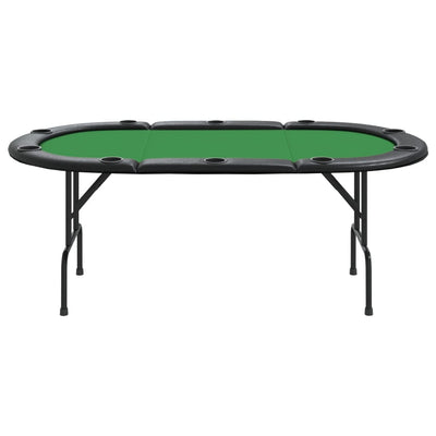 10 pelaajan kokoontaittuva pokeripöytätaso vihreä 206x106x75 cm