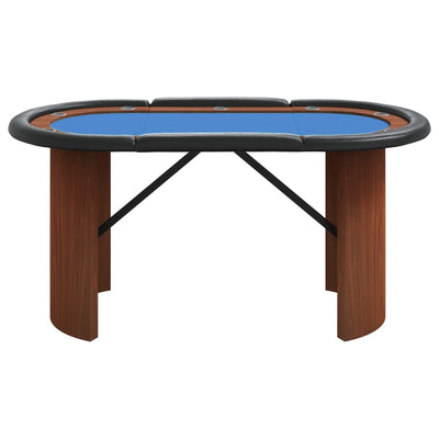 10 pelaajan pokeripöytä sininen 160x80x75 cm