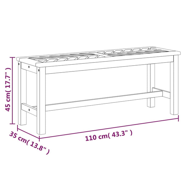 Puutarhapenkki 110 cm täysi akasiapuu