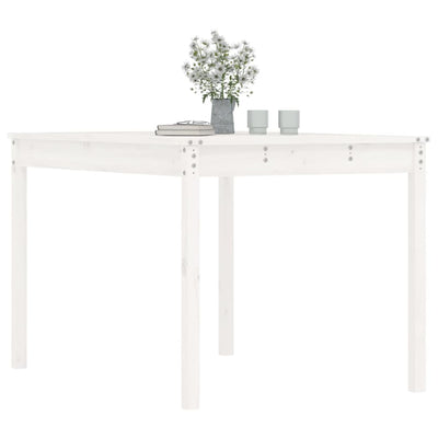 Puutarhapöytä valkoinen 121x82,5x76 cm täysi mänty