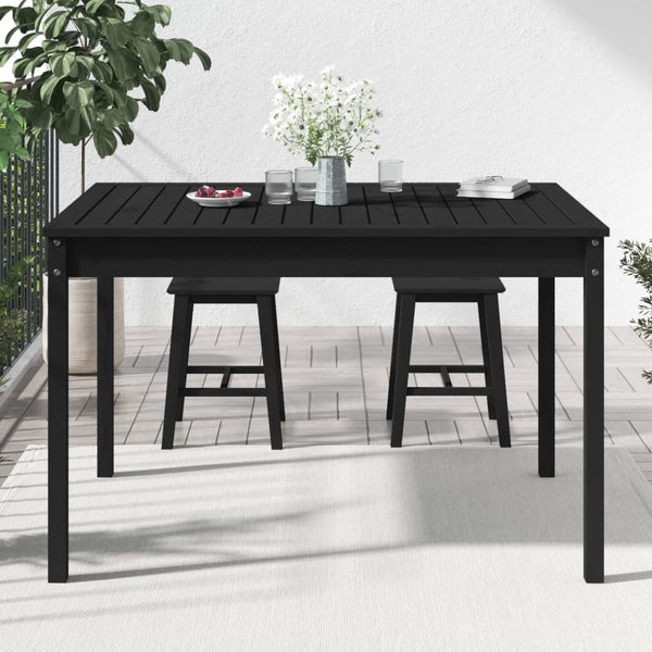 Puutarhapöytä musta 121x82,5x76 cm täysi mänty