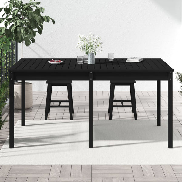 Puutarhapöytä musta 159,5x82,5x76 cm täysi mänty
