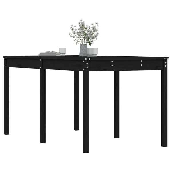 Puutarhapöytä musta 159,5x82,5x76 cm täysi mänty