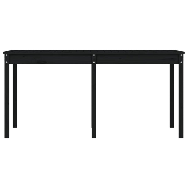 Puutarhapöytä musta 159,5x82,5x76 cm täysi mänty