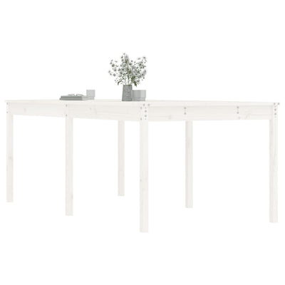 Puutarhapöytä valkoinen 203,5x100x76 cm täysi mänty