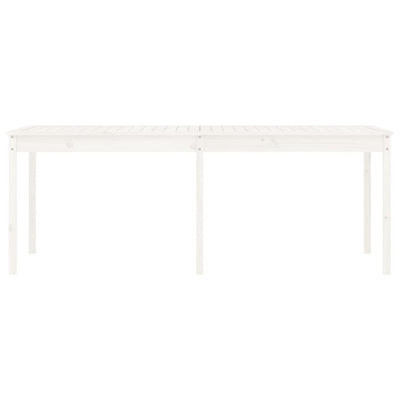 Puutarhapöytä valkoinen 203,5x100x76 cm täysi mänty