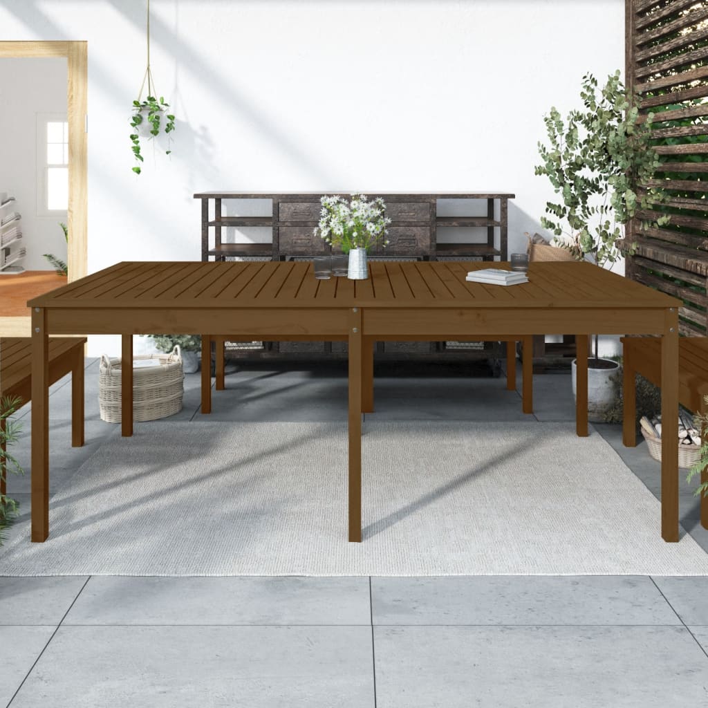 Hunajanruskea puutarhapöytä Kay 203,5x100x76cm (mänty)