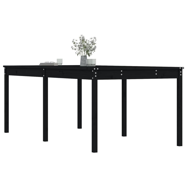 Puutarhapöytä musta 203,5x100x76 cm täysi mänty