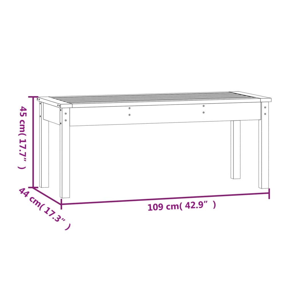 Harmaa puutarhapenkki Sarande 109x44x45cm (mänty)