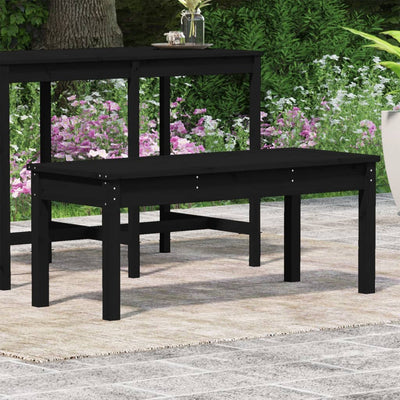 Puutarhapenkki musta 109x44x45 cm täysi mänty