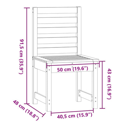 Puutarhatuolit 2 kp 50x48x91,5 cm täysi douglaskuusi