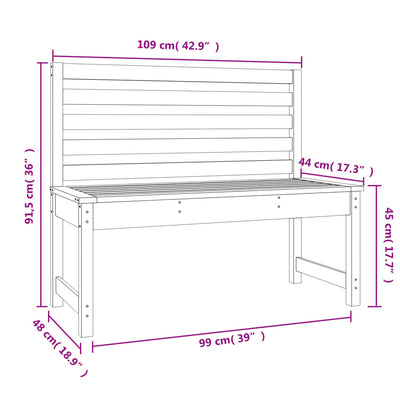 Puutarhapenkki harmaa 109 cm täysi mänty